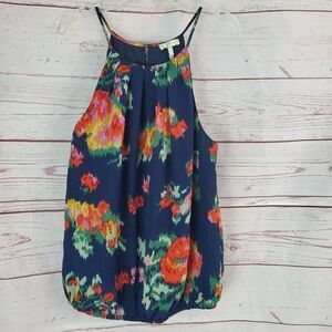Joie Silk Multi Color Sleeveless Halter Style Shirt Top Blouse Size Small